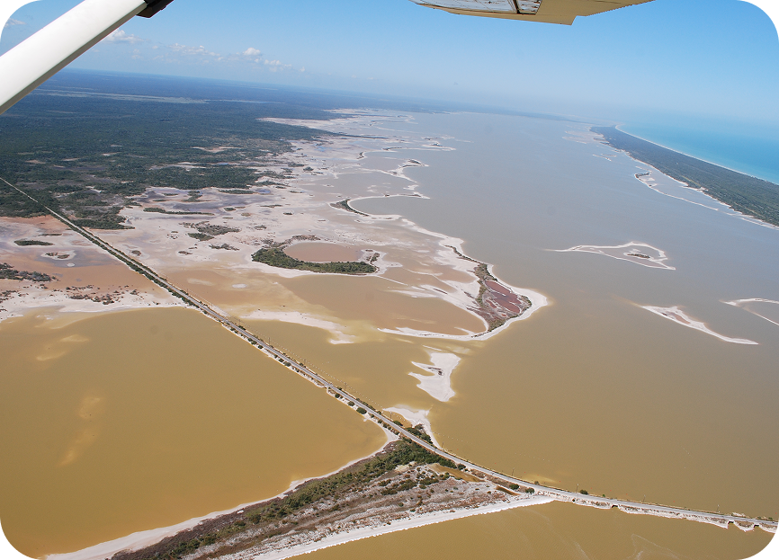 Vista aérea de zona costera